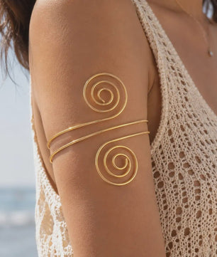 Minimalistische Goudkleurige Bovenarm Armband - Verstelbaar & Statement Juweel voor Dames