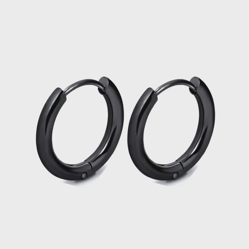 Roestvrijstalen Hoops Oorbellen - Goudkleurig, Zilver, Zwart & Regenboog - Unisex