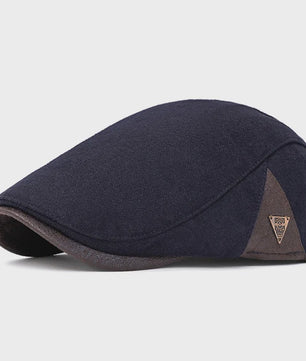 Vintage Heren Oktagonale Pet - Stijlvolle Visgraat & Streep Casual Hoed voor Dagelijks Gebruik