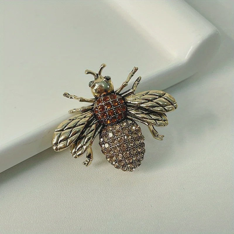 Luxe Bijen Broche met Kristallen - Vintage Baroque Stijl