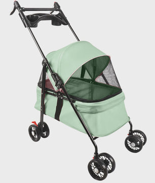 2-in-1 Honden- en Kattenbuggy met Afneembare Reiswieg - Tot 10 kg
