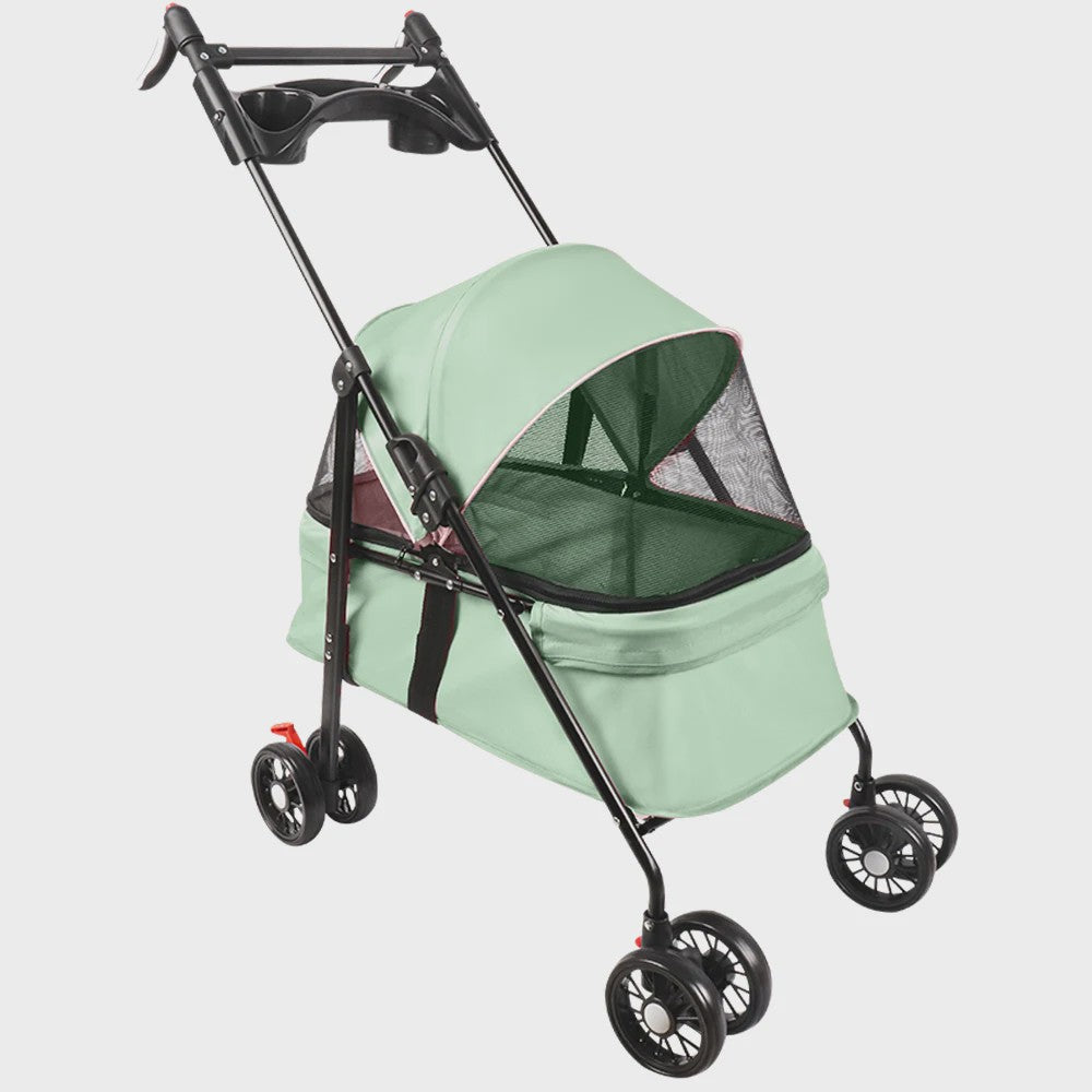 2-in-1 Honden- en Kattenbuggy met Afneembare Reiswieg - Tot 10 kg