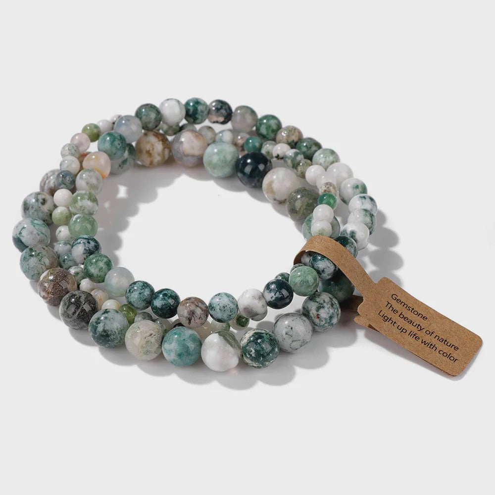 Set van 3 Natuurstenen Kralen Armbanden - Dames & Heren - 4, 6, 8 MM