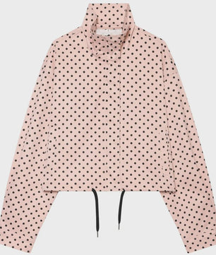Dames Bomberjack met Polka Dots - Oversized Crop Jacket voor de Demi-Season