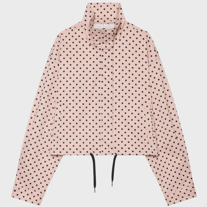 Dames Bomberjack met Polka Dots - Oversized Crop Jacket voor de Demi-Season