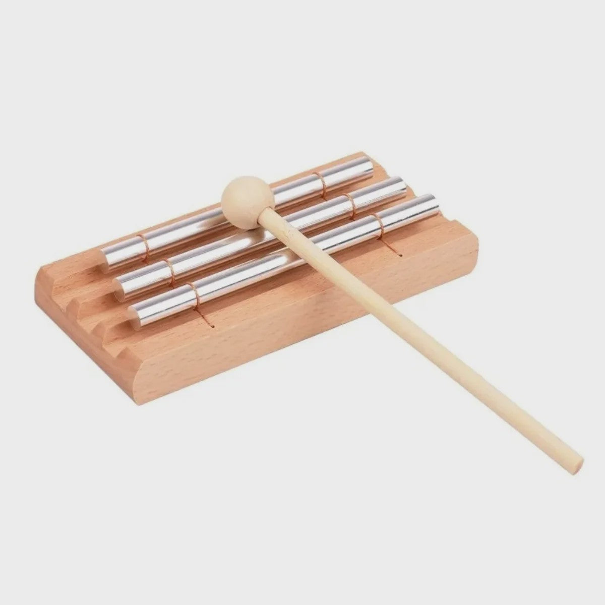 Houten Meditatie Klokkenspel - 1 t/m 7 Tonen, Aluminium Staven, Beuken Houten Basis