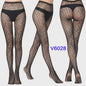 Dames Visnet Panty's met Jacquard Weefsel - Gothic Kant & Spider Net Stijl