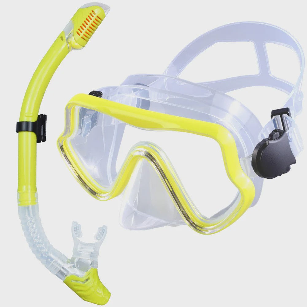 Professionele Duikbril en Snorkel Set voor Volwassenen - Panoramisch Zicht & Duurzaam Gehard Glas