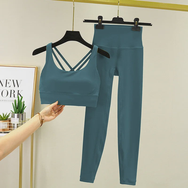 Dames Yogaset: Sport BH met Hoge Taille Legging - Squat Proof & Tummy Control