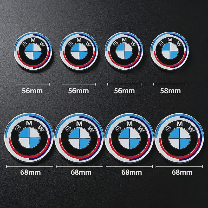 4x BMW Velgdopjes 56mm/68mm - 50th Anniversary Editie