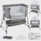 Baby Co-sleeper Wieg 2-in-1 met Wielen, 6 Hoogte-instellingen en Klamboe