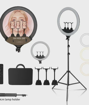 18 Inch Ring Light LED Videolamp met Statief & Telefoonhouder - Perfect voor YouTube, Live Streaming & Fotografie