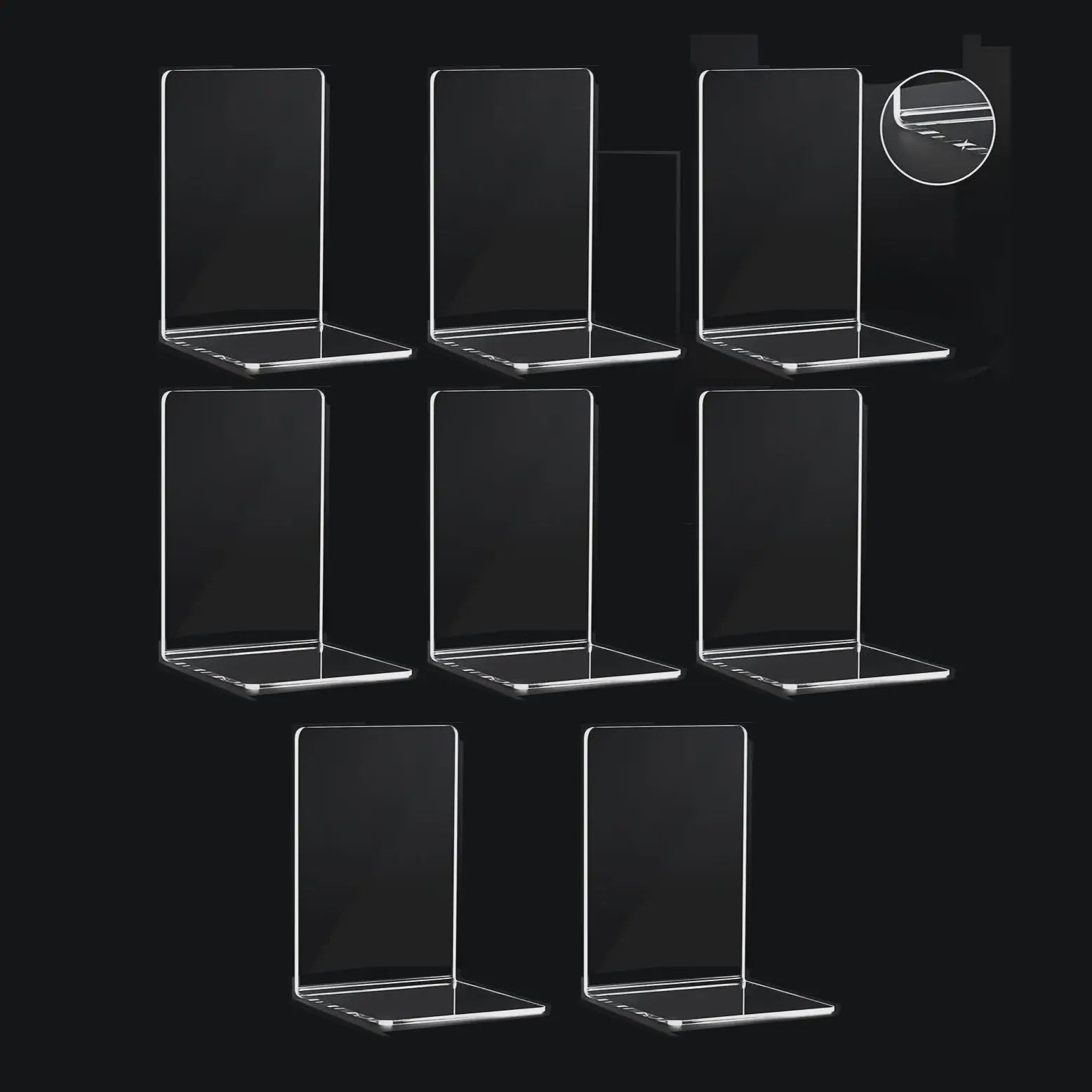 8x Stevige Doorzichtige Boekensteunen - Ideale Organizer voor Boeken, Films & CD's