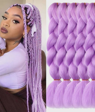 5x Jumbo Braiding Hair Extensions - 24 Inch Synthetisch Vlecht Haar - Pre-stretched Yaki