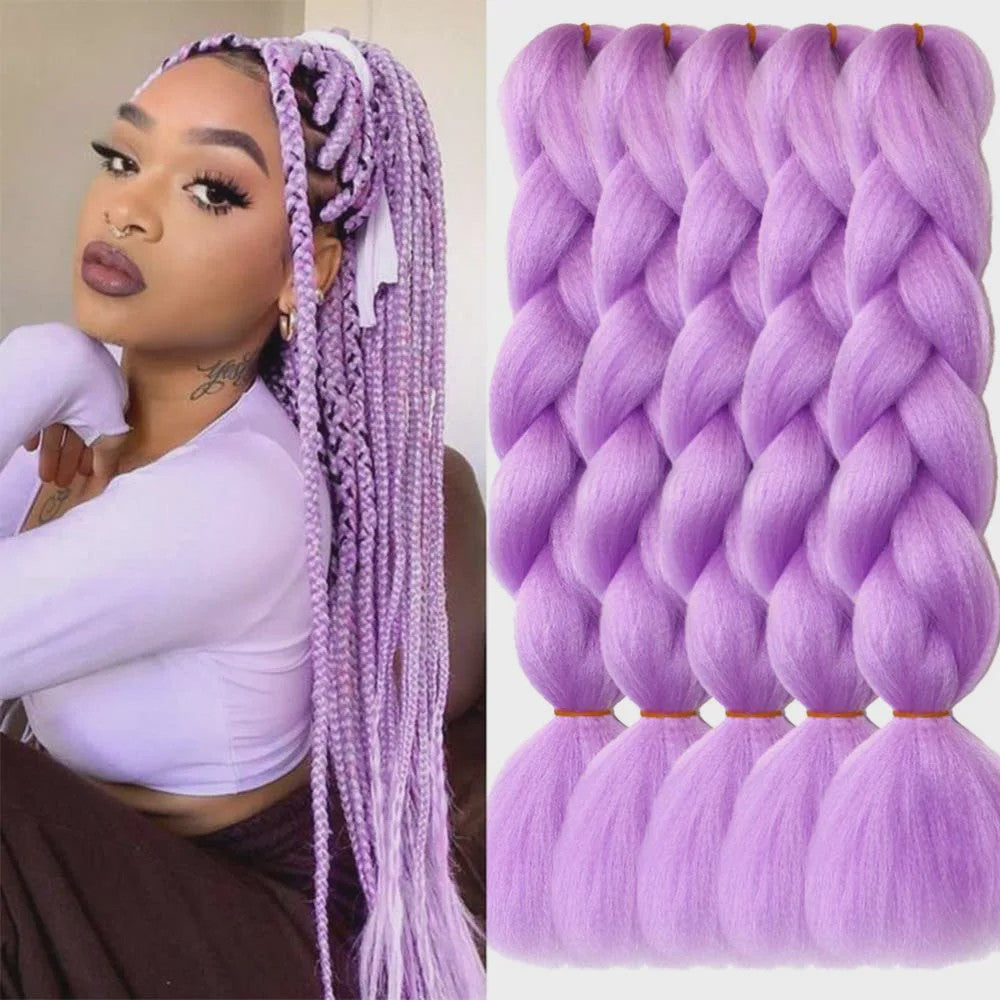5x Jumbo Braiding Hair Extensions - 24 Inch Synthetisch Vlecht Haar - Pre-stretched Yaki