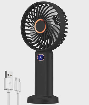 Draagbare Handventilator met Digitale Display en 5 Snelheden, USB Oplaadbaar