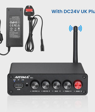 AIYIMA B01 2.1 Bluetooth Versterker TPA3116D2 - 100W HiFi Digitale Klasse D Audioversterker met Bass & Treble