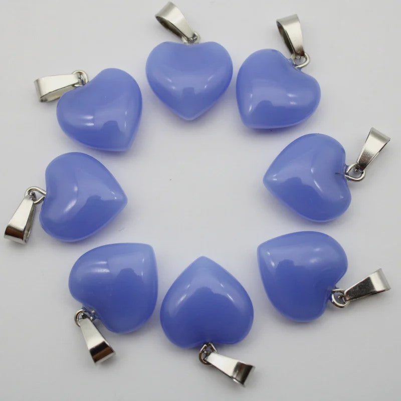 30x Natuursteen Hart Hangers (Amethist/Kwarts/Agaat) - DIY Sieraden Maken
