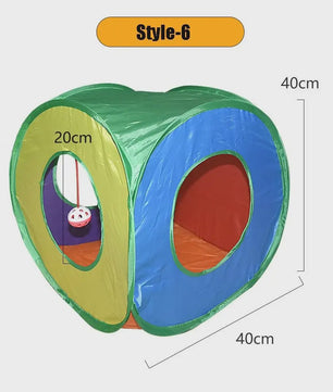 Opvouwbare Katten Speeltunnel - Interactief Speelgoed voor Katten & Konijnen - Beige/Bruin