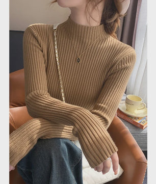 Chique Gebreide Turtleneck Trui voor Dames - Slim Fit, Lange Mouwen, Warm & Basic voor Herfst/Winter