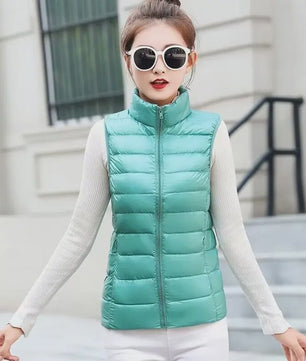 Stijlvolle Dames Bodywarmer - Lichtgewicht & Warm met Witte Eendendons Vulling