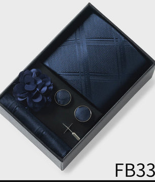 Luxe Heren Cadeauset: Strikdas, Zakdoek, Manchetknopen, Clip & Broche - Perfect voor Bruiloft & Feest