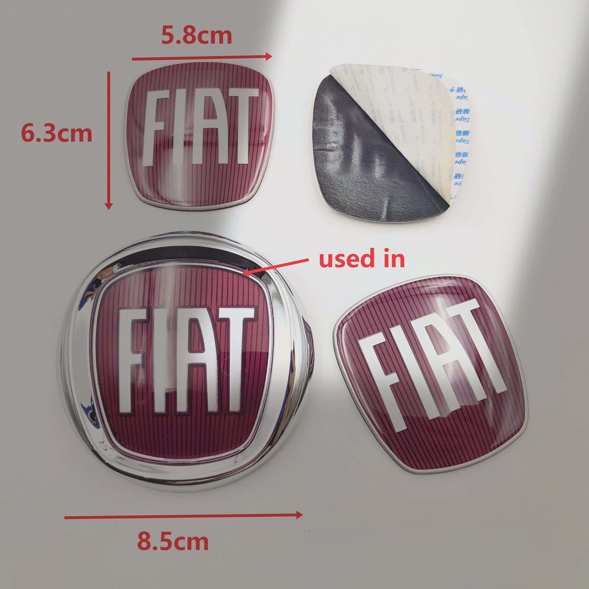 Fiat Embleem / Logo Badge voor Grille, Motorkap, Kofferbak - Diverse Maten