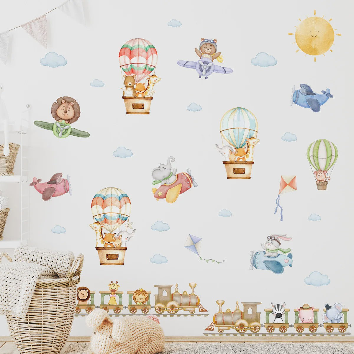 Schattige Bosdieren Muurstickers voor Kinderkamer, Babykamer & Peuterdecoratie - Vinyl Behang
