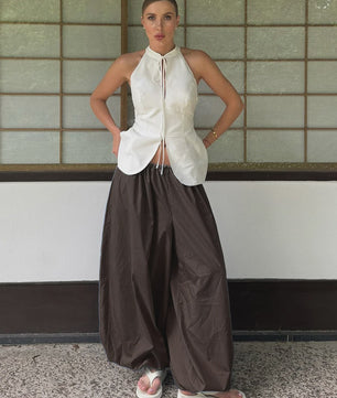 Dames Lantaarnbroek van 100% Katoen - Losse Pasvorm, Street Style