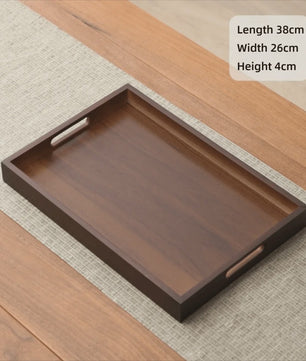 Luxe Houten Serveerplank met Handvat - Bamboe & Walnoot Kleur