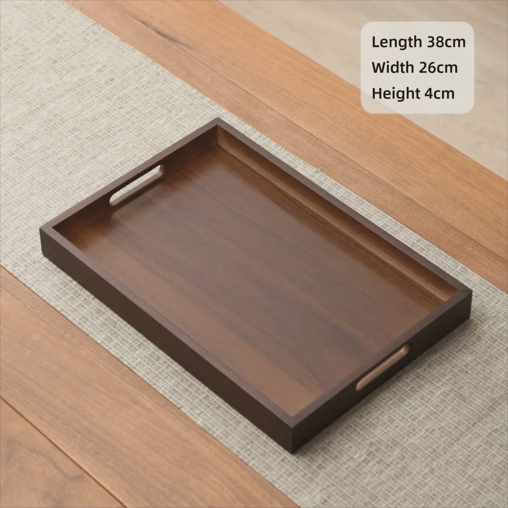 Luxe Houten Serveerplank met Handvat - Bamboe & Walnoot Kleur