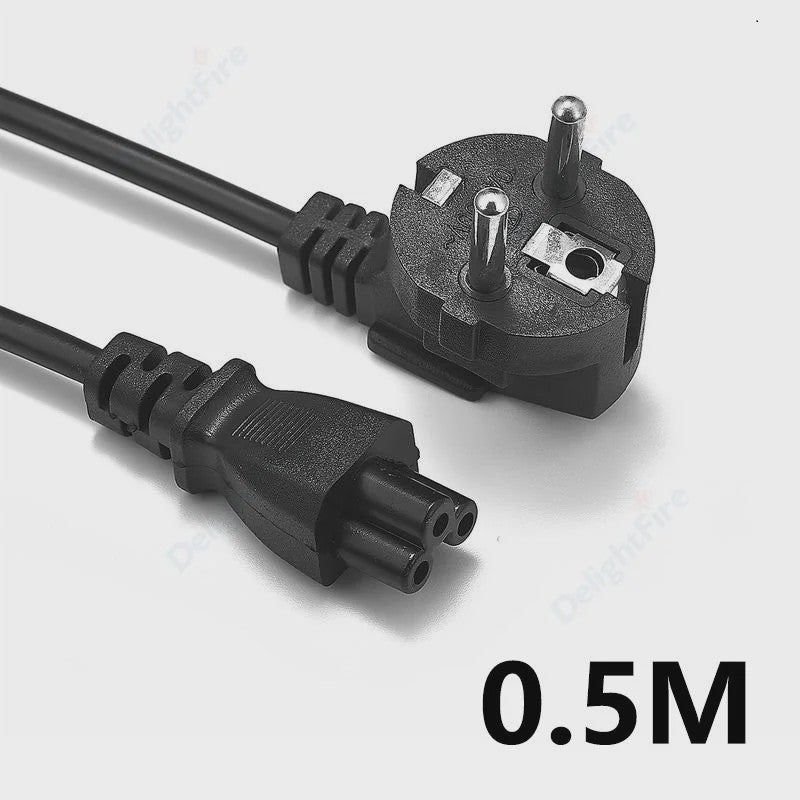 EU Stroomkabel IEC320 C5 - 0.5m, 1.2m of 5m - Voor Laptops, PC's, Monitoren & Meer