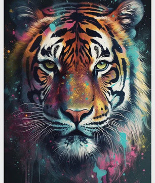 Abstracte Dieren Canvas Poster: Leeuw, Tijger, Aap, Uil - Muurdecoratie Woonkamer