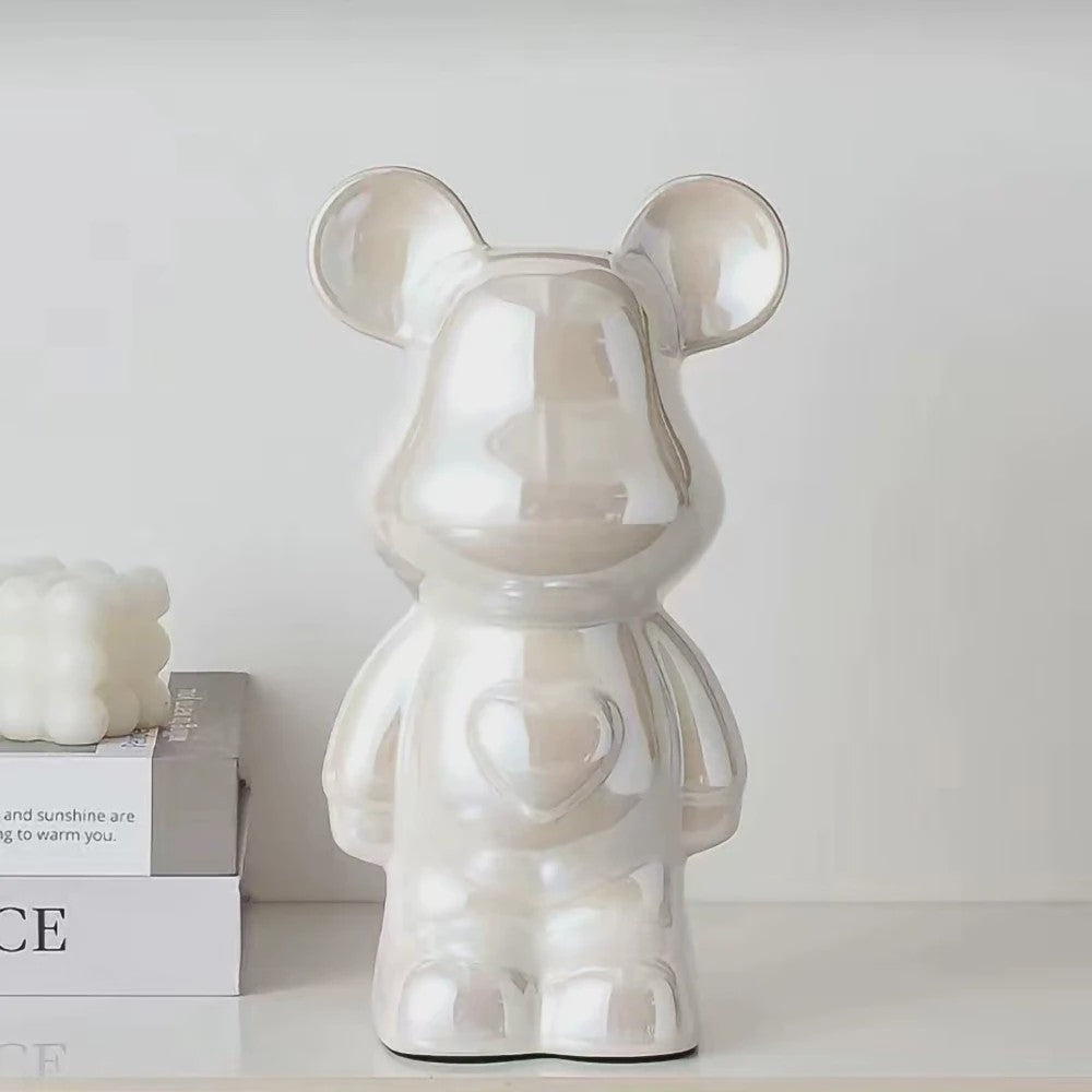 Keramische Bear Brick Beeldjes - Teddy Beer Decoratie voor Huis & Kamer (18/28 cm)
