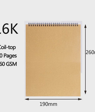 Schetsboek met Dik Papier (160 GSM) - Diverse Maten A3, A4, A5, 8K, 16K - Ideaal voor Tekenen en Schilderen
