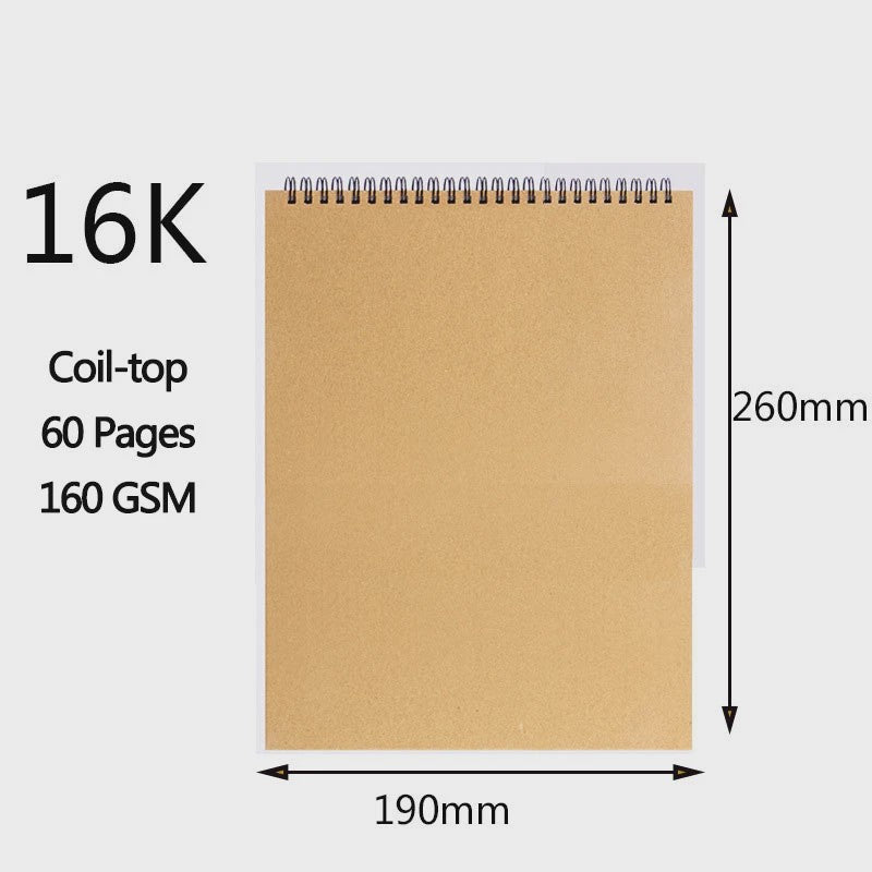 Schetsboek met Dik Papier (160 GSM) - Diverse Maten A3, A4, A5, 8K, 16K - Ideaal voor Tekenen en Schilderen