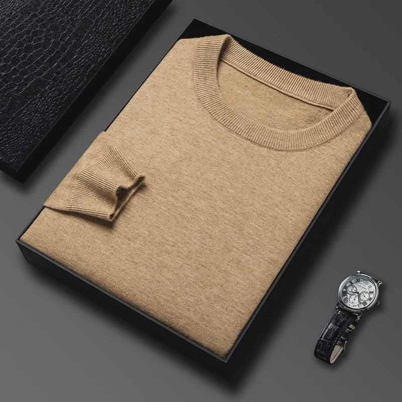 Heren Gebreide Trui met Diamantpatroon - Casual Ronde Hals, Lange Mouwen