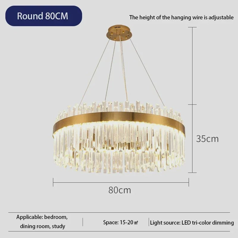 Moderne Kristallen Plafond Hanglamp Goud - Luxe Verlichting voor Woonkamer & Eettafel
