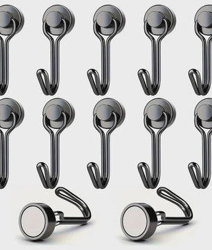 Krachtige Zwarte Magnetische Haken - Heavy Duty Ophanghaken met Sterke Magneet