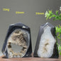 Zwarte Agaat Kristal Geode Obelisk - Natuurlijke Decoratie & Meditatie Steen