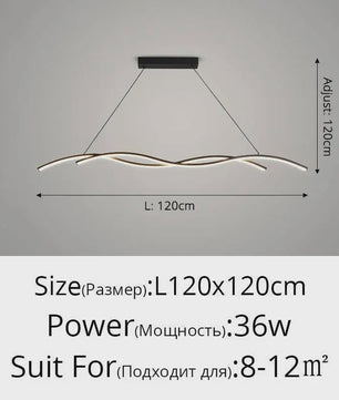 Moderne LED Plafondlamp Golvend Design - Zwart/Wit - Hotel, Restaurant, Bar