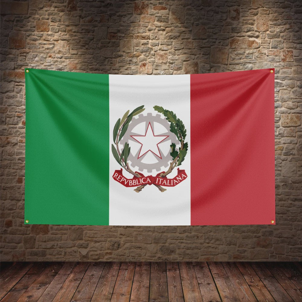 Italiaanse Vlag Wanddecoratie - Enkelzijdig Bedrukt