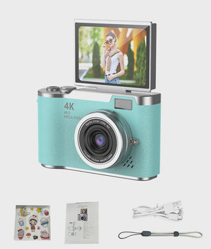 4K Digitale Camera met 48MP, 8x Zoom & Flip Screen - Ideaal voor Studenten