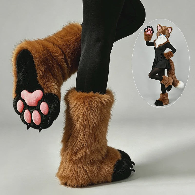 Pluche Poot Laarsjes - Cosplay & Fursuit Kattenpoot Schoenen