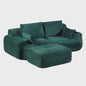 Modulaire Corduroy Hoekbank Groen - Slaapbank met Ottomaan & Memory Foam