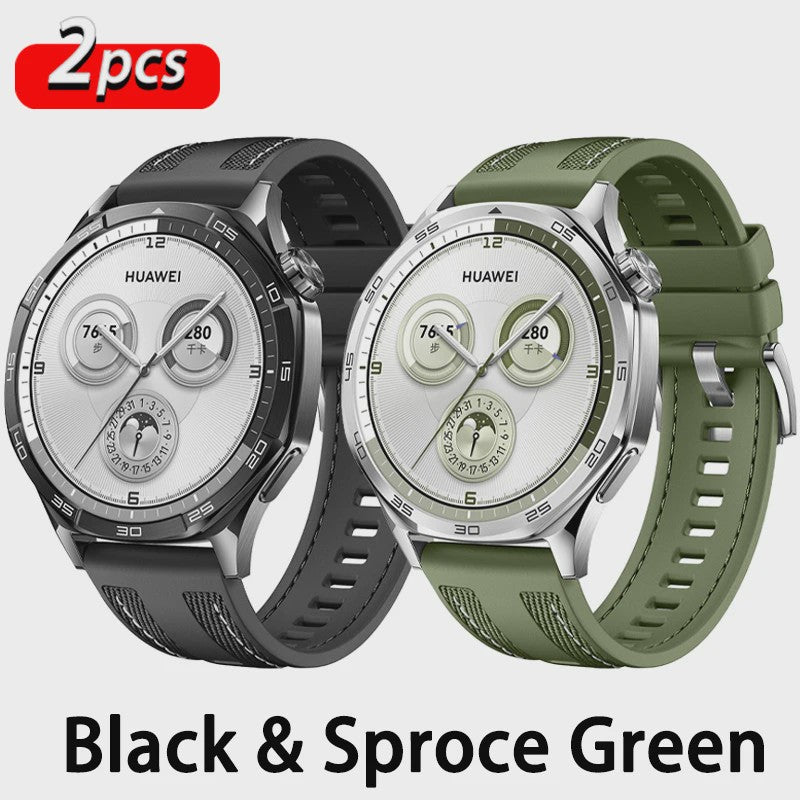 22mm Nylon & Siliconen Horlogeband voor Huawei Watch GT/Pro (46mm)