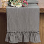 Romantische Katoenen Tafel Runner met Ruches - Perfect voor Feesten, Bruiloften & Decoratie