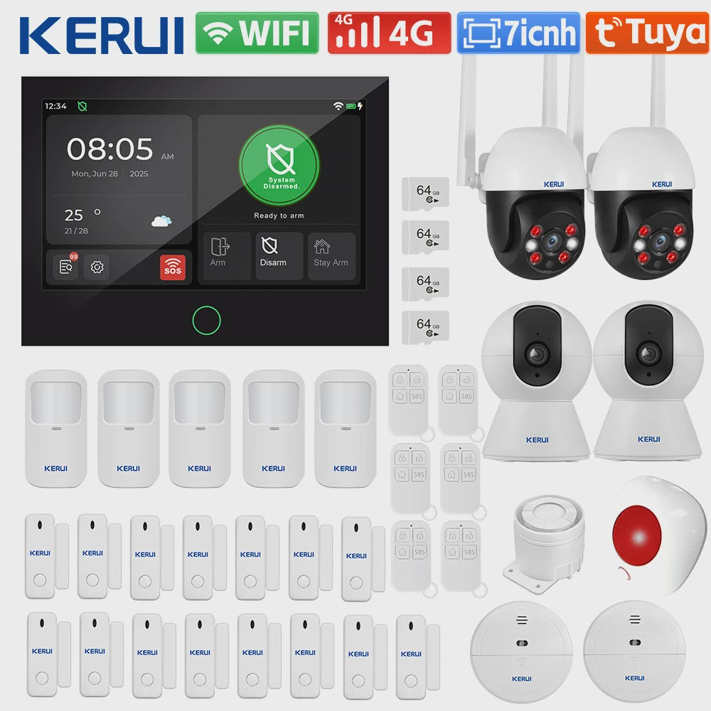 KERUI G70 Tuya Smart Home Alarm Systeem met 7-inch Touchscreen & WiFi+4G