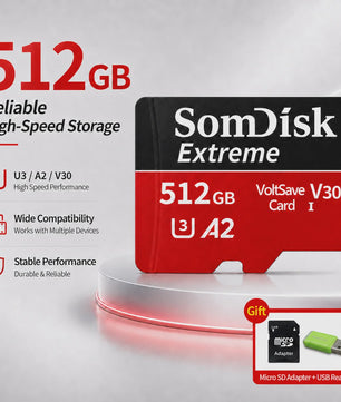 Snelle Micro SD Kaarten (128GB/256GB/512GB) voor Drone, Dash Cam & Tablet - Hoge Capaciteit