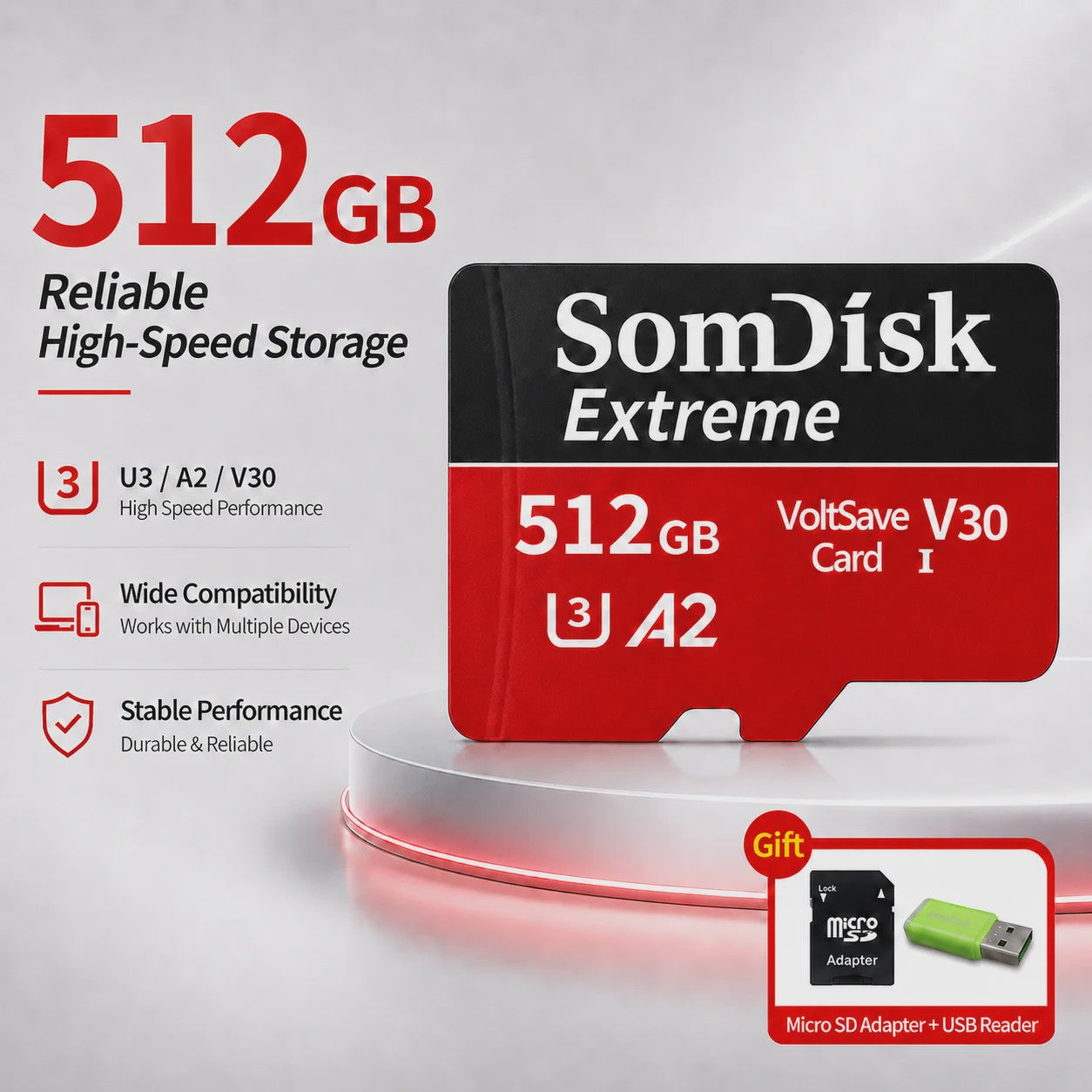 Snelle Micro SD Kaarten (128GB/256GB/512GB) voor Drone, Dash Cam & Tablet - Hoge Capaciteit